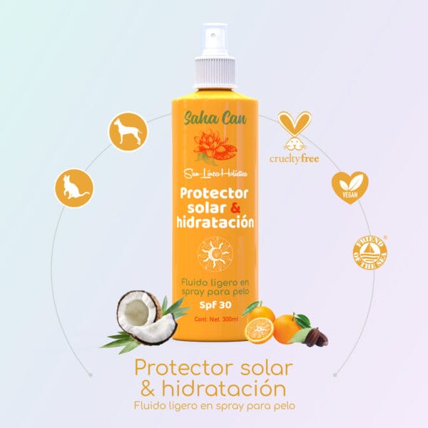 Spray protector solar e hidratante para perro y gato 300 ml